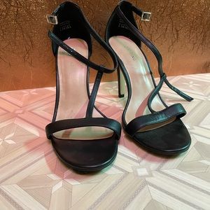 Strappy black heels
